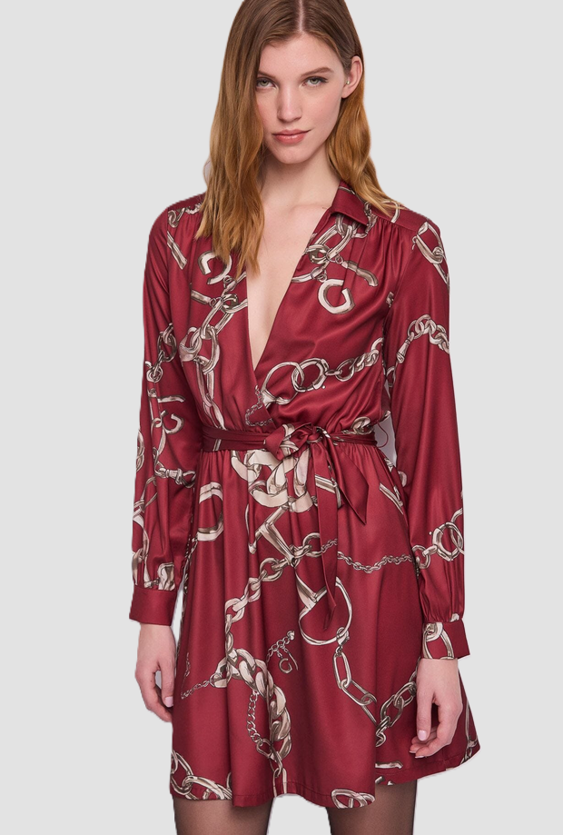 Abito con stampe donna rosso 