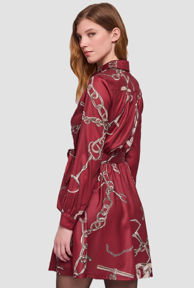 Abito con stampe donna rosso 