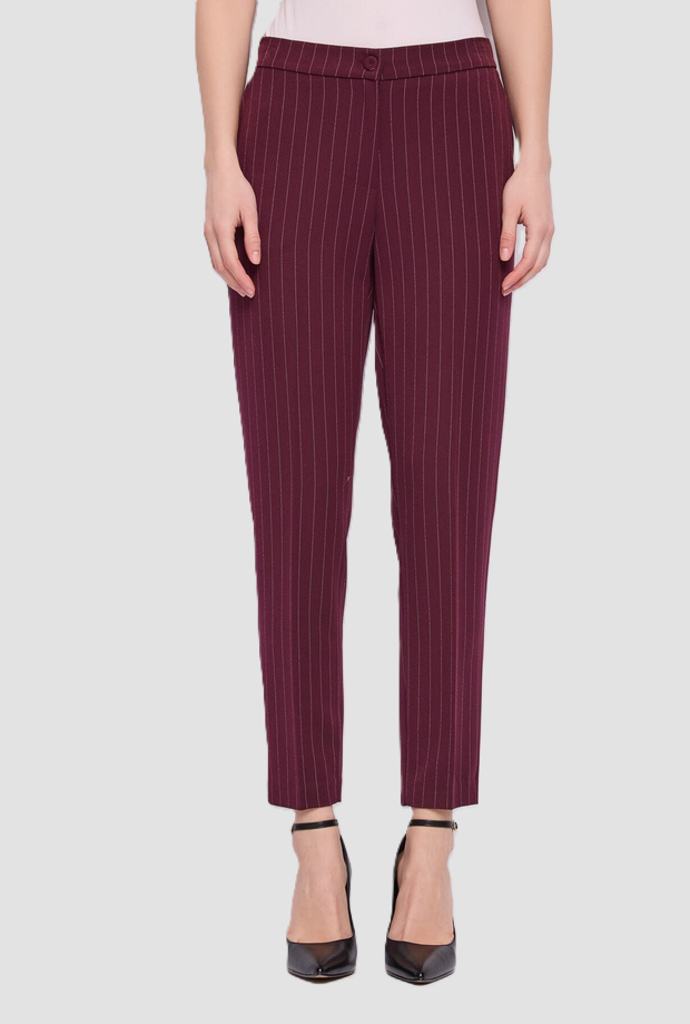 Pantalone gessato donna rosso 