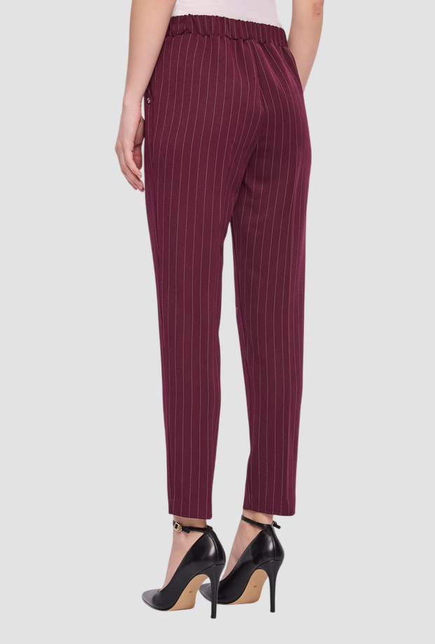 Pantalone gessato donna rosso 