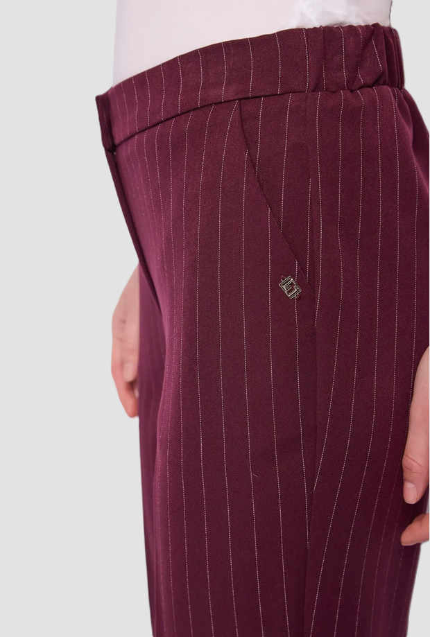 Pantalone gessato donna rosso 