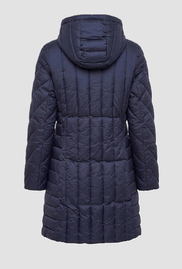 Piumino con cappuccio da donna blu 