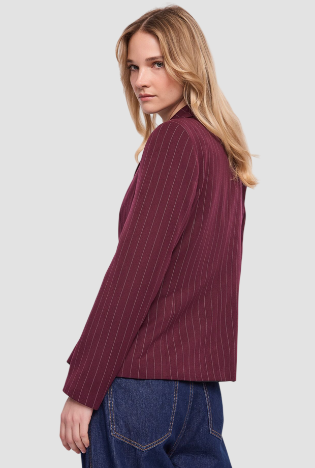 Giacca gessato donna rosso 
