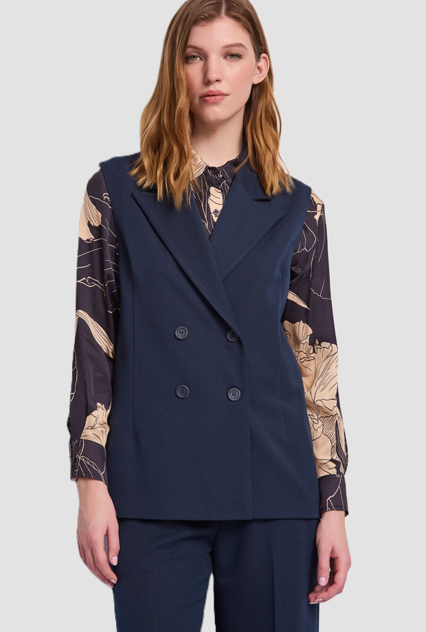 Gilet doppiopetto donna blue 