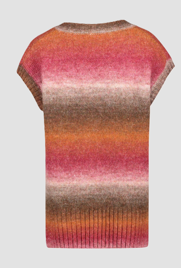 Maglia con scollo a V donna sfumato cherry 
