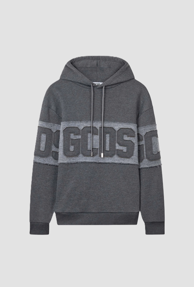 Felpa con logo uomo grigio 