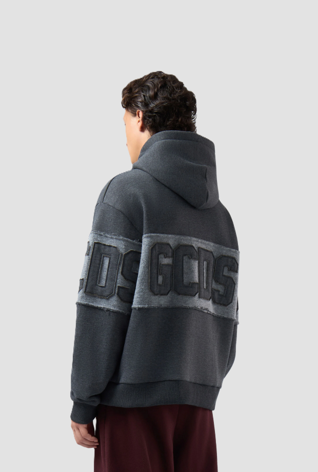 Felpa con logo uomo grigio 