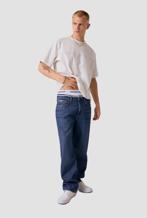 Jeans relaxed fit uomo blu medio 