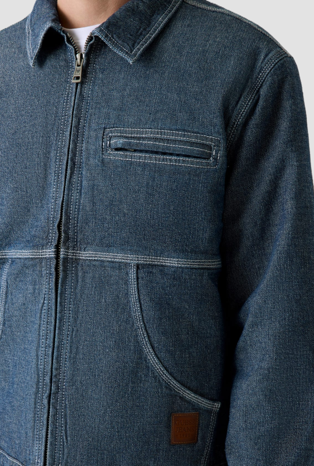 Giubbino in denim uomo blu 