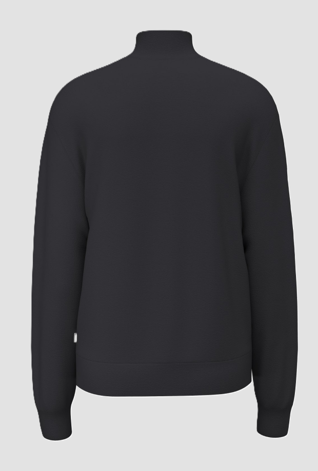 Felpa mezza zip uomo nero 
