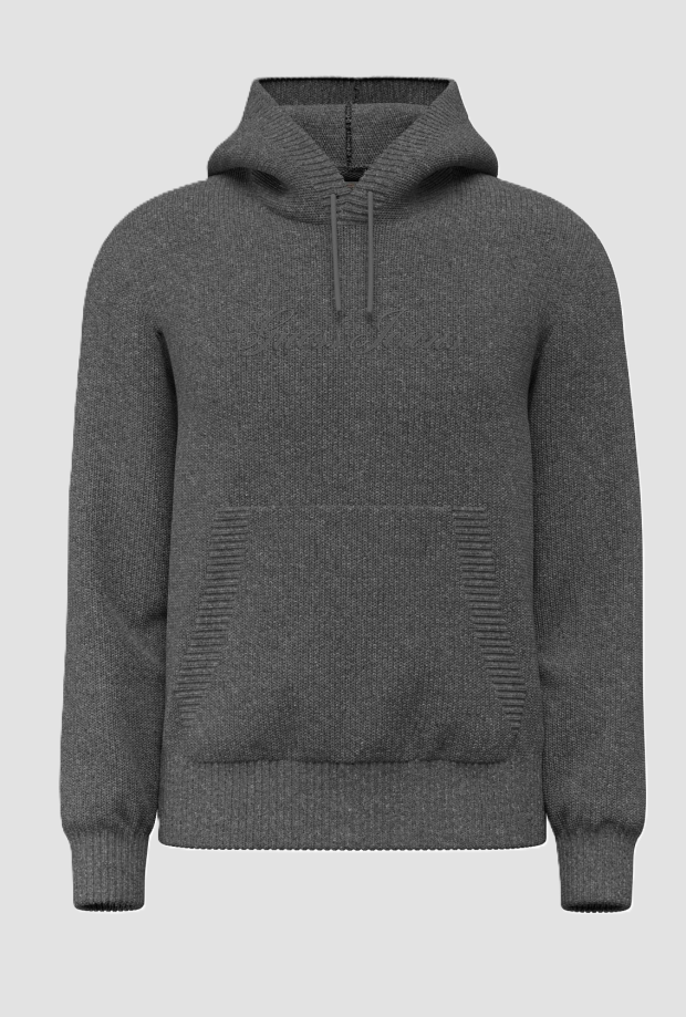 Felpa con cappuccio uomo grigio 