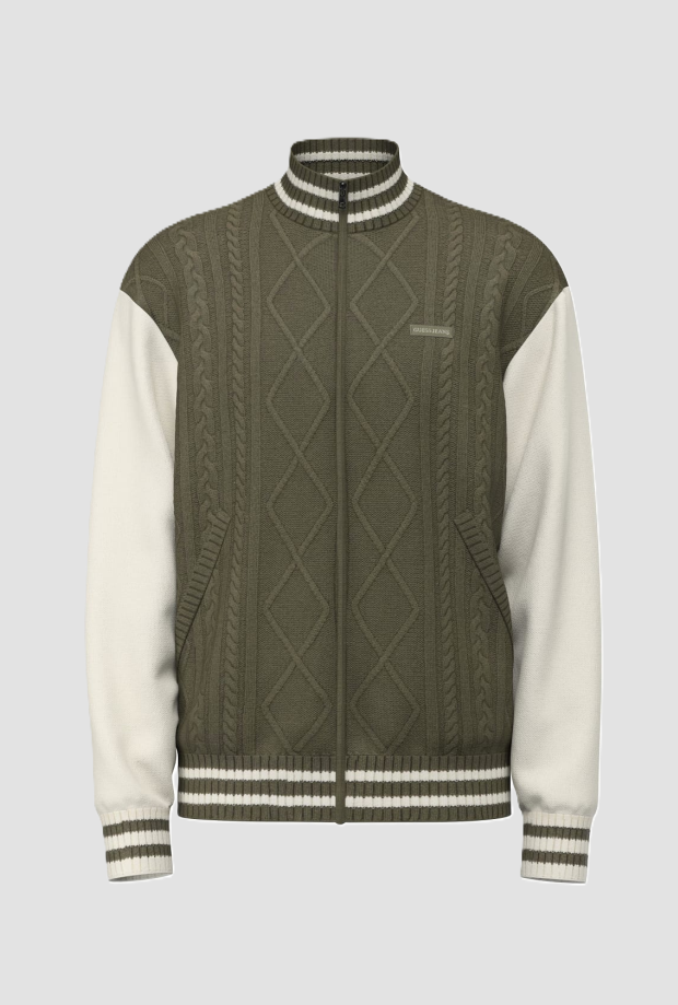 Maglione con zip uomo verde 
