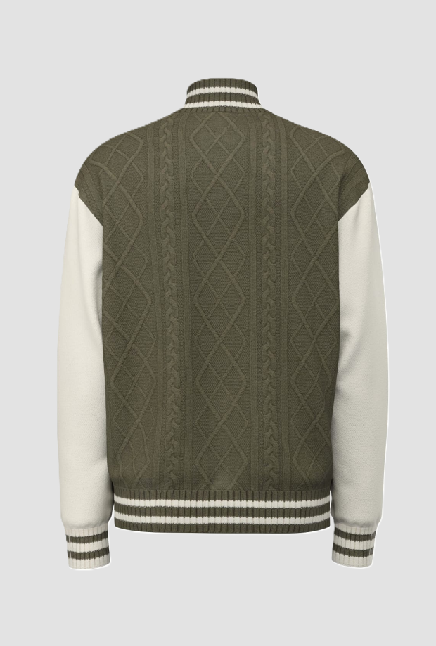 Maglione con zip uomo verde 
