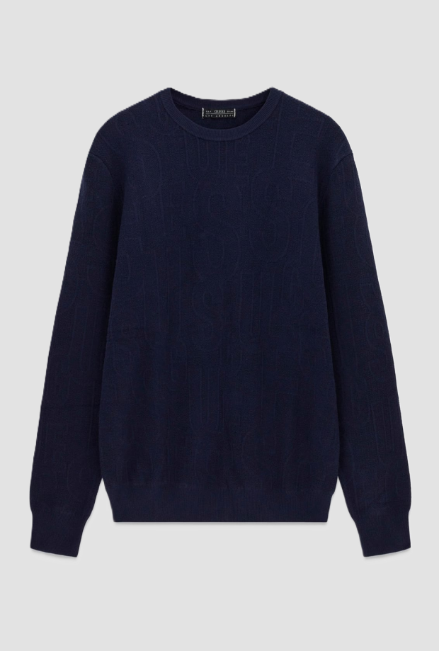 Pullover girocollo uomo blu scuro 