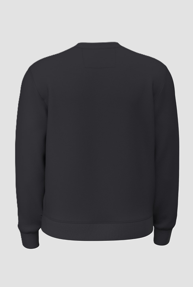 Felpa girocollo con logo uomo nero 