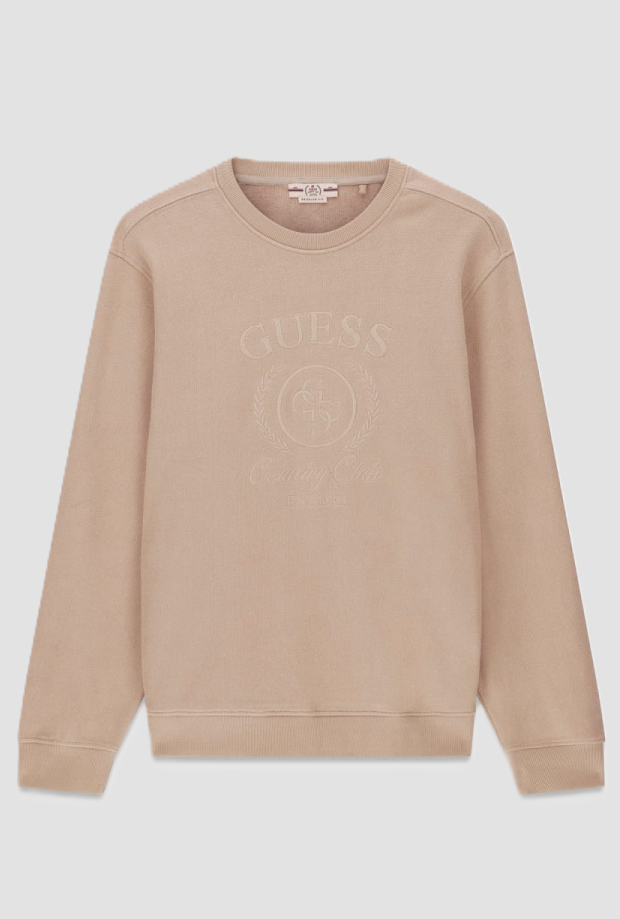 Felpa girocollo uomo beige 