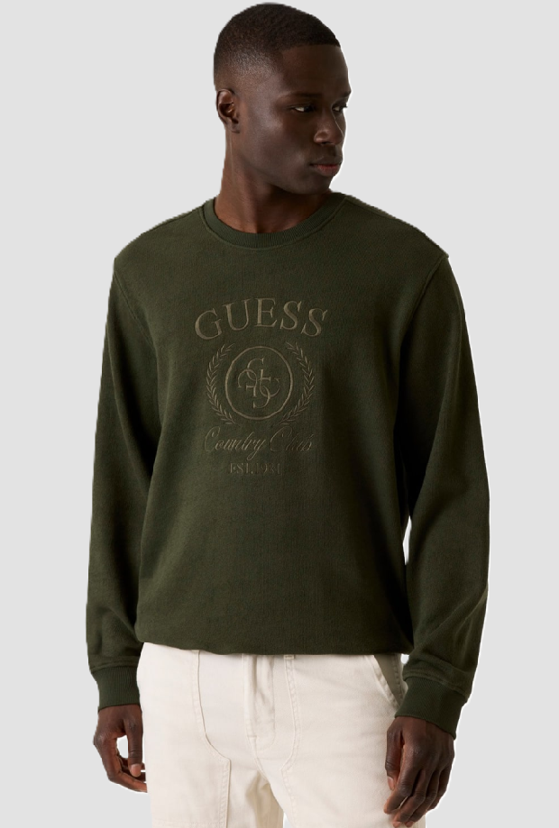 Felpa girocollo uomo verde 