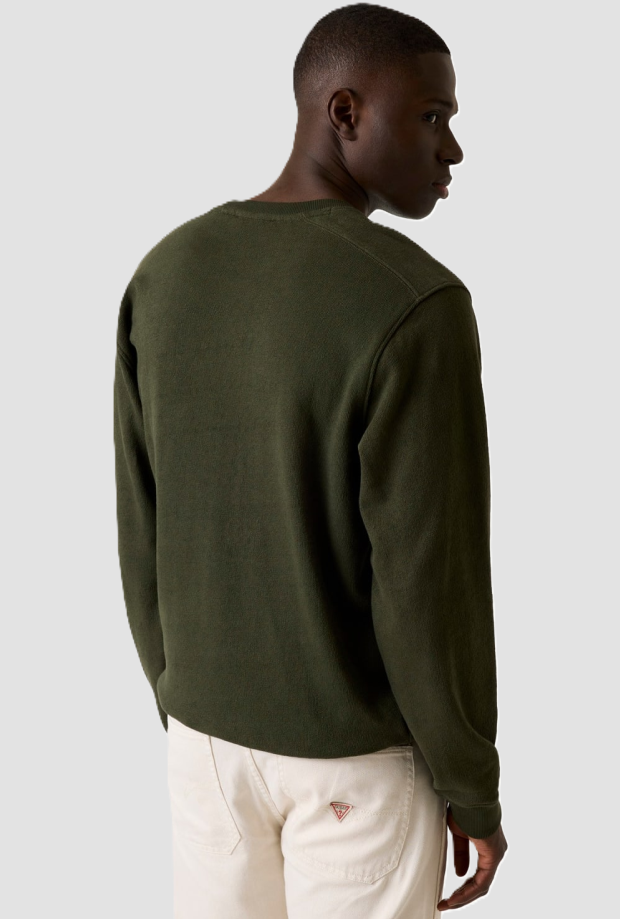 Felpa girocollo uomo verde 