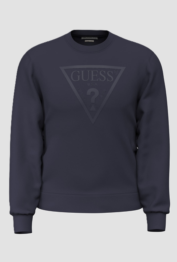 Felpa in pile uomo navy blue 