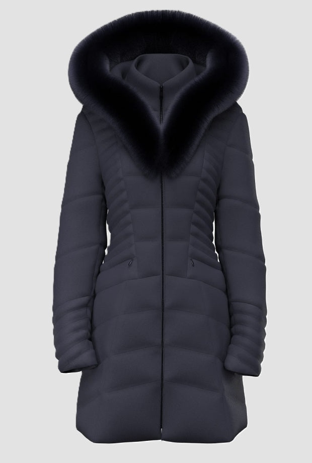 Giubbino con cappuccio donna navy blue 
