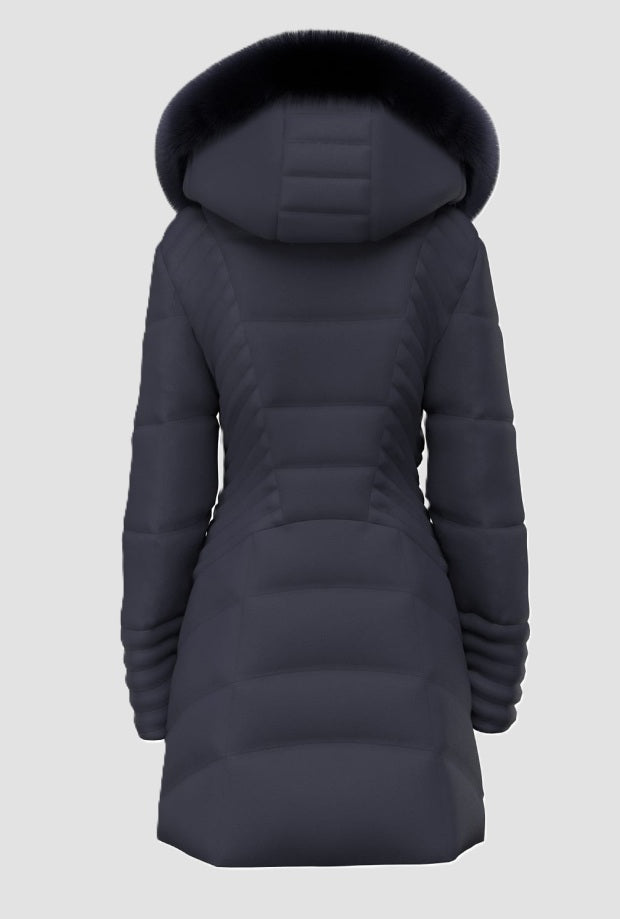 Giubbino con cappuccio donna navy blue 