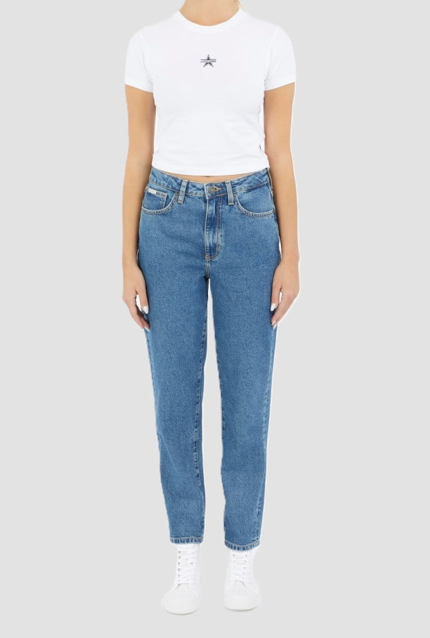 Jeans donna blu medio 
