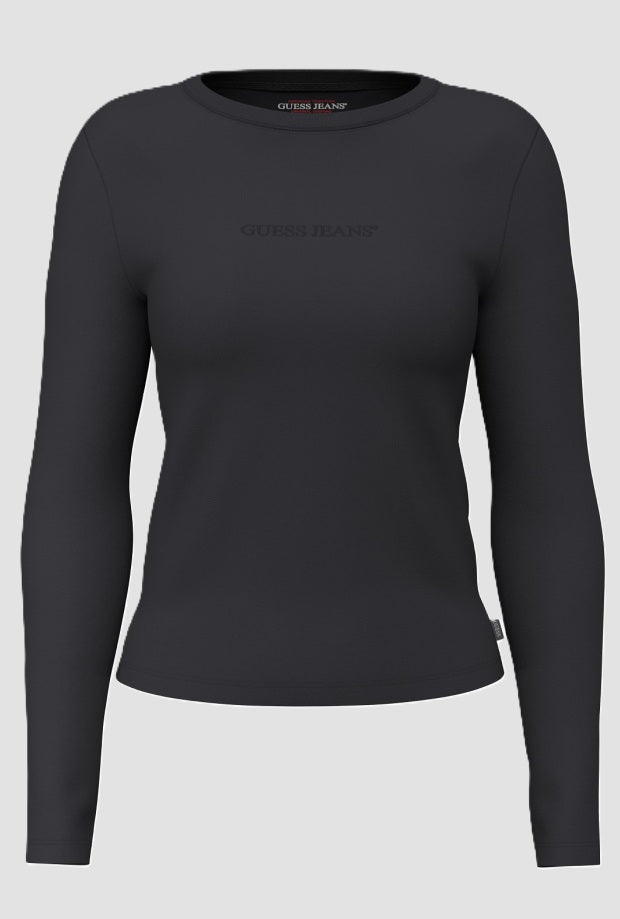 T-shirt con logo donna nero 