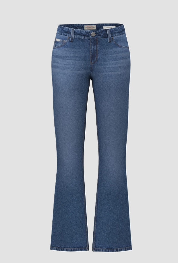 Jeans bootcut donna blu medio 