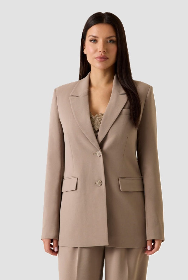 Giacca monopetto donna beige 
