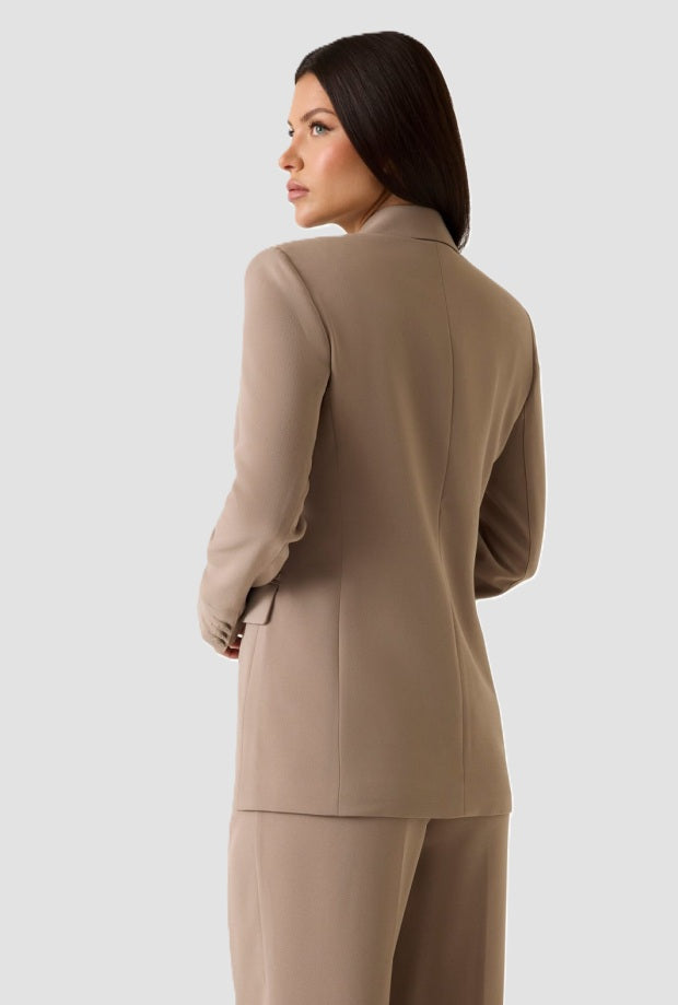 Giacca monopetto donna beige 