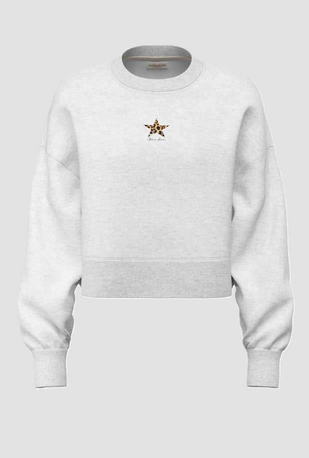 Felpa crop donna grigio 