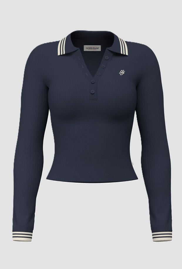 Polo con dettagli donna navy blue 
