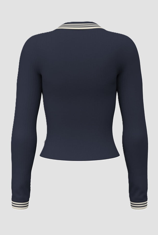Polo con dettagli donna navy blue 