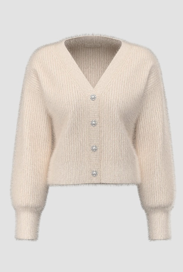 Cardigan donna crema 