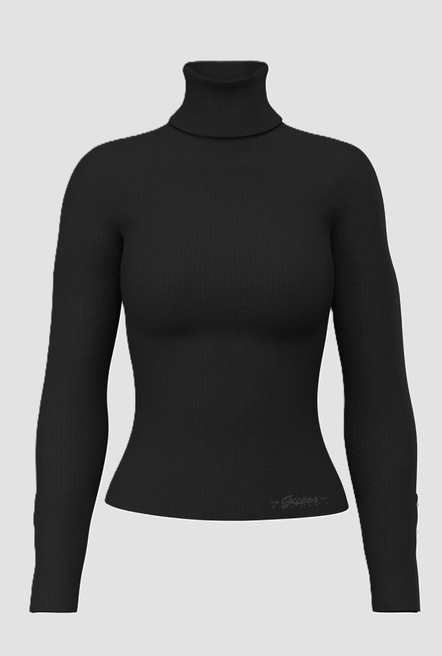 Maglia a collo alto donna nero 