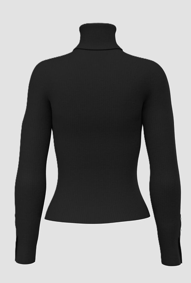 Maglia a collo alto donna nero 