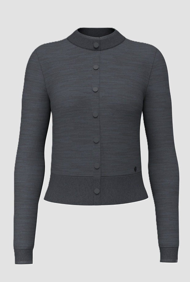 Cardigan con bottoni donna grigio scuro 