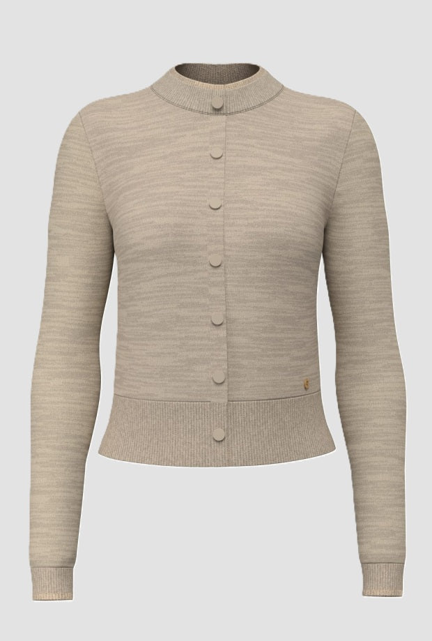 Cardigan con bottoni donna beige 