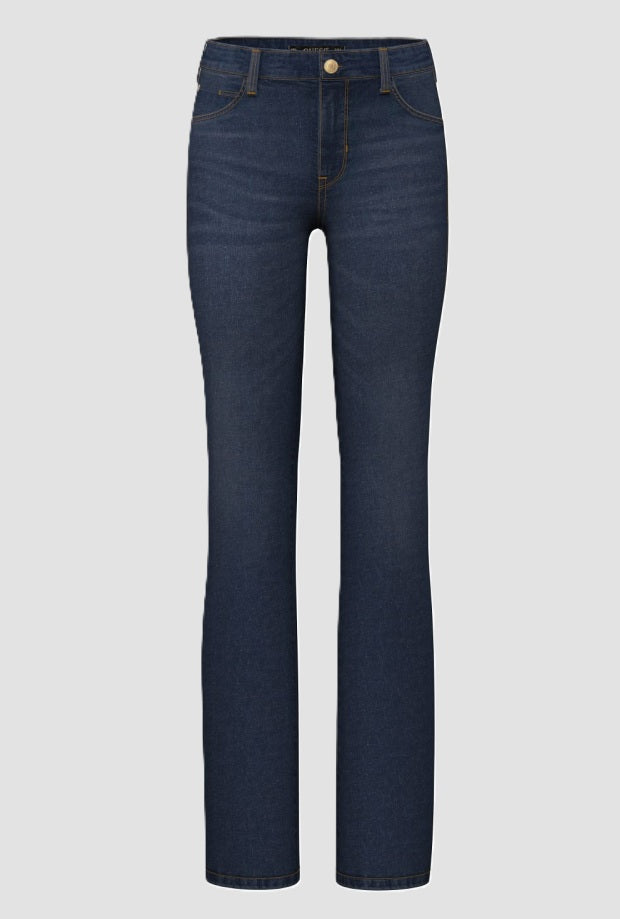 Jeans straight fit donna blu scuro 