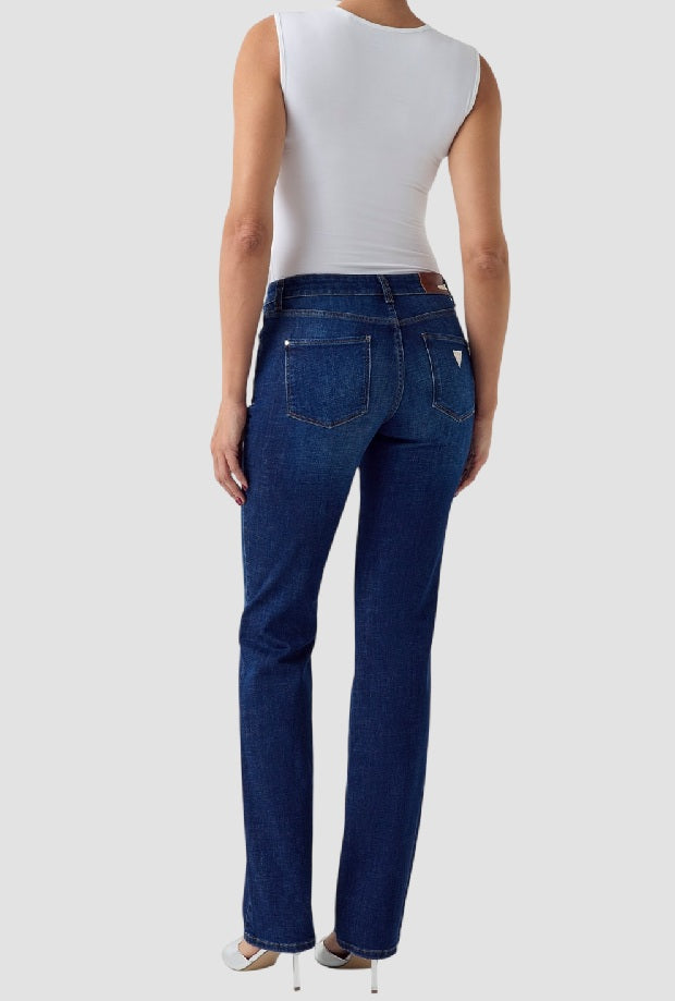 Jeans straight fit donna blu scuro 