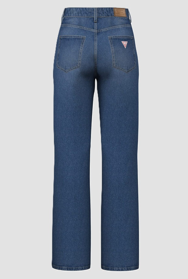 Jeans wide leg donna blu medio 