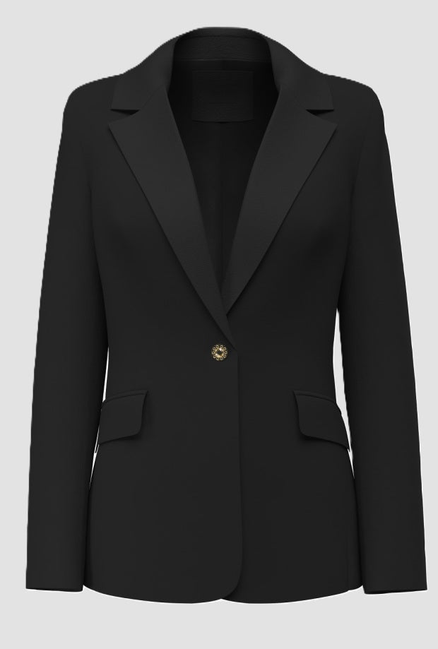 Giacca monopetto donna nero 