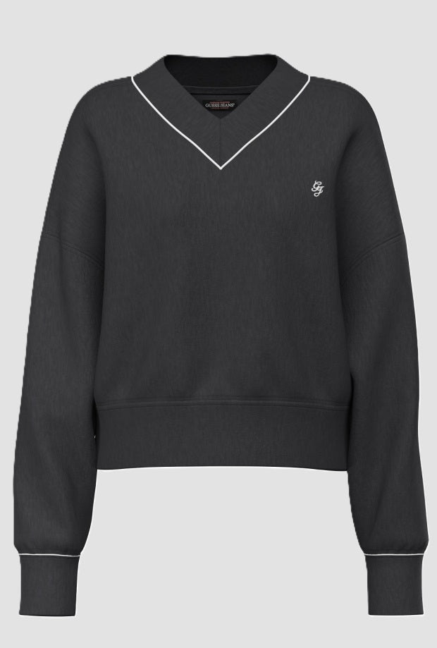 Felpa cropped donna nero 