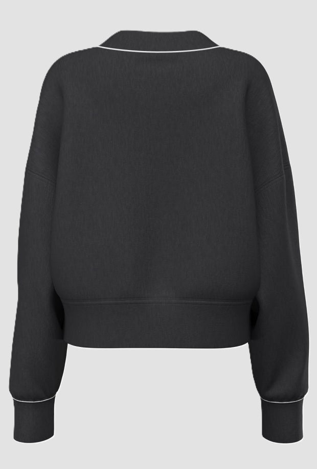 Felpa cropped donna nero 