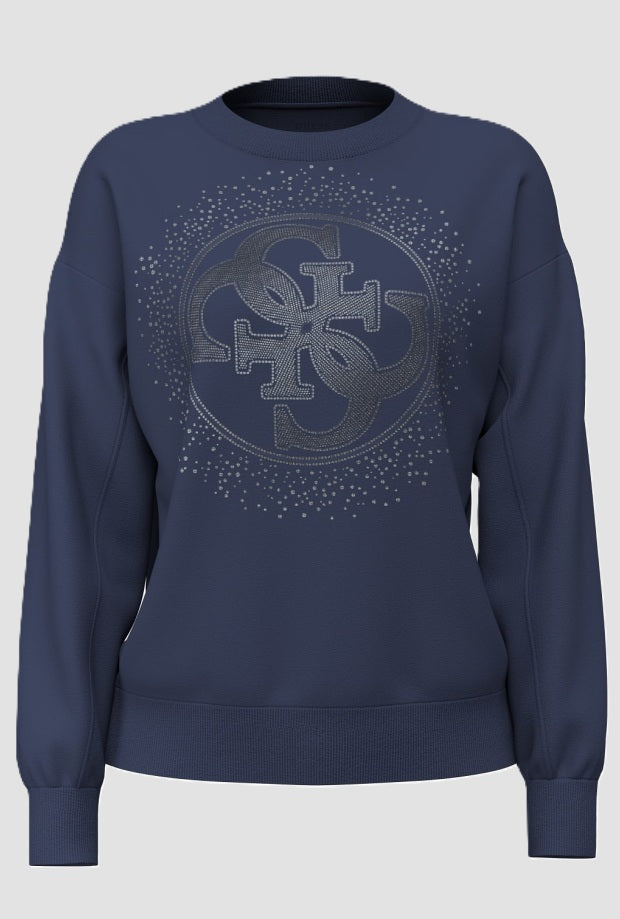 Felpa con logo donna blu 