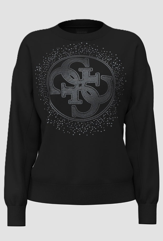 Felpa con logo donna nero 
