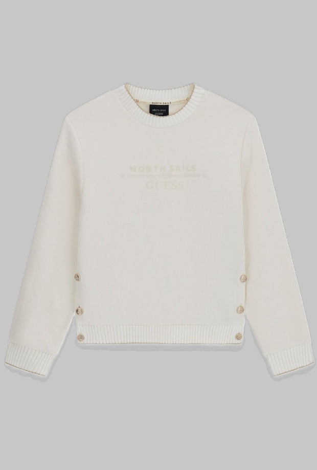 Maglione girocollo donna bianco 