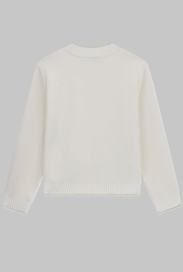 Maglione girocollo donna bianco 