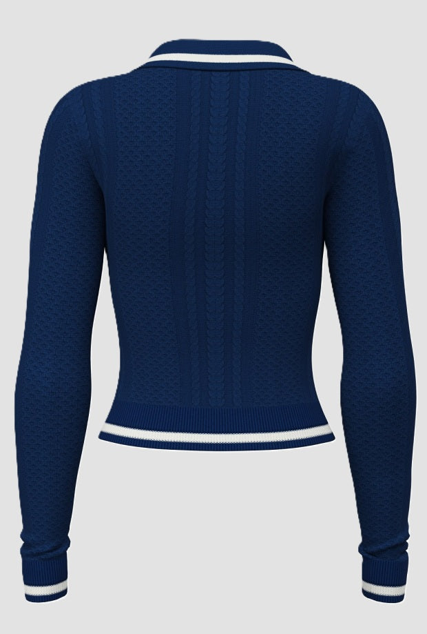 Maglione full zip donna navy blue 