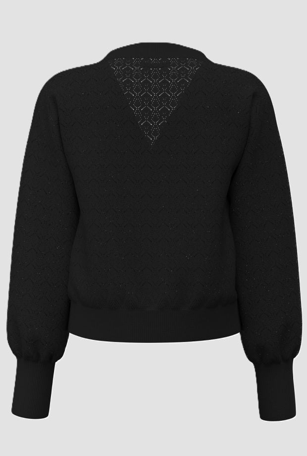 Cardigan a V donna nero 